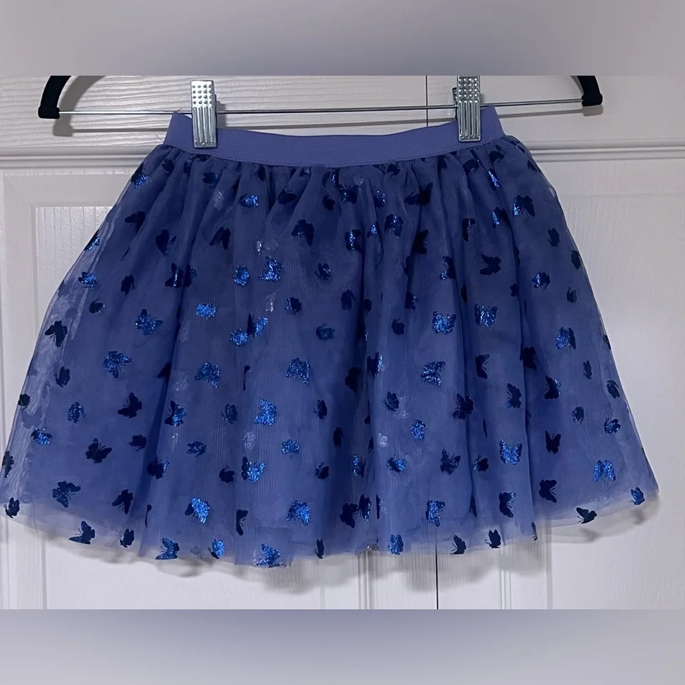 Girls'  Bluey Blue Glitter Butterfly Tulle Skirt